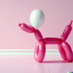 DALL·E 2023-01-20 10.31.17 - 3D render of a small pink balloon dog in a light pink room