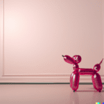 DALL·E 2023-01-20 10.31.40 - 3D render of a small pink balloon dog in a light pink room