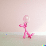 DALL·E 2023-01-20 10.31.48 - 3D render of a small pink balloon dog in a light pink room