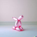 DALL·E 2023-01-20 10.31.53 - 3D render of a small pink balloon dog in a light pink room
